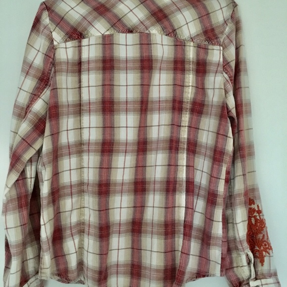 Sundance Plaid Embroidered Cotton Shirt 12 - Picture 11 of 11